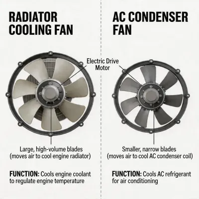 is radiator fan and ac fan the same
